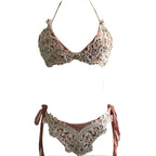 European And American Swimsuit Women's Embroidered Split Bikini