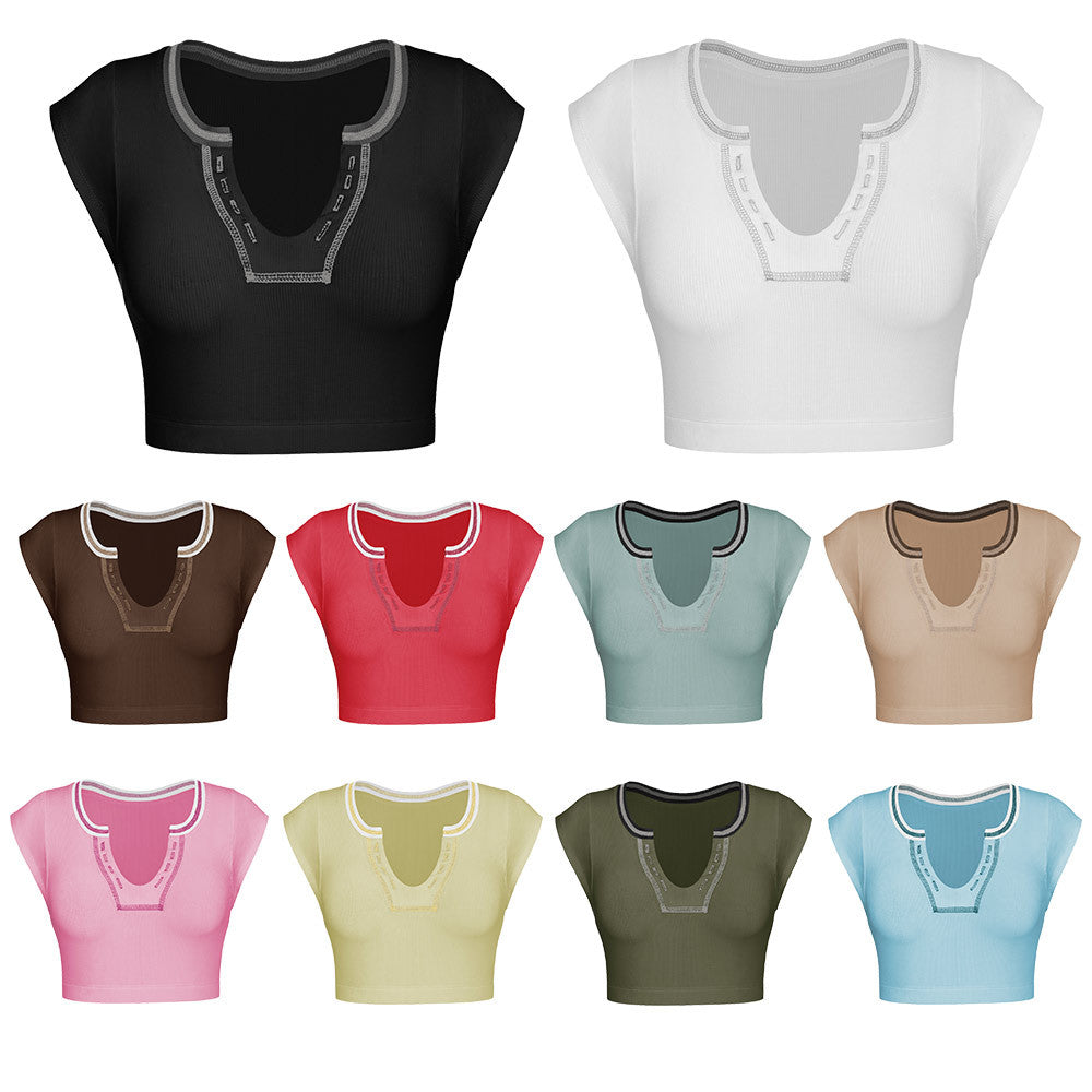 Summer Slim-fit Ultra-short Sexy Hot Girl Top Knitted Base