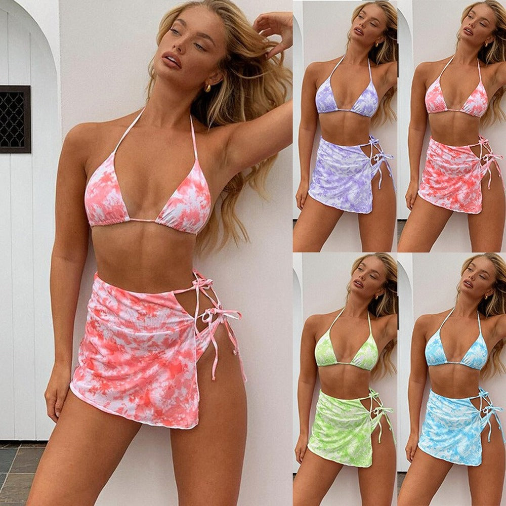 Tie-dye ladies split swimsuit
