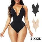 Womens Cinched Waist Bodysuit, Hip-Lifting Shapewear Thong Jumpsuit