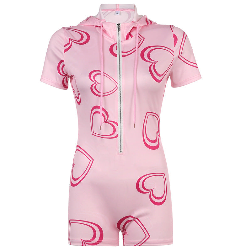Ladies Fashion Casual Sports Jumpsuit Shorts