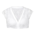 Women's Elegant Classical Top Regular Base Lace Stitching Small Shirt