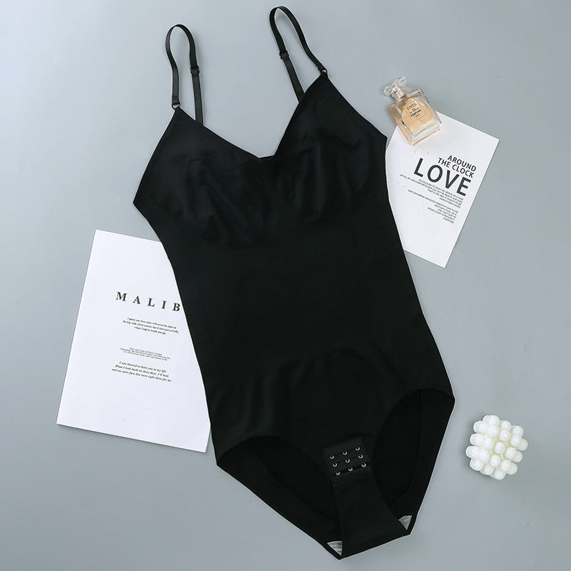 Strap-style One-piece Shapewear With Front-button Closure, Womens