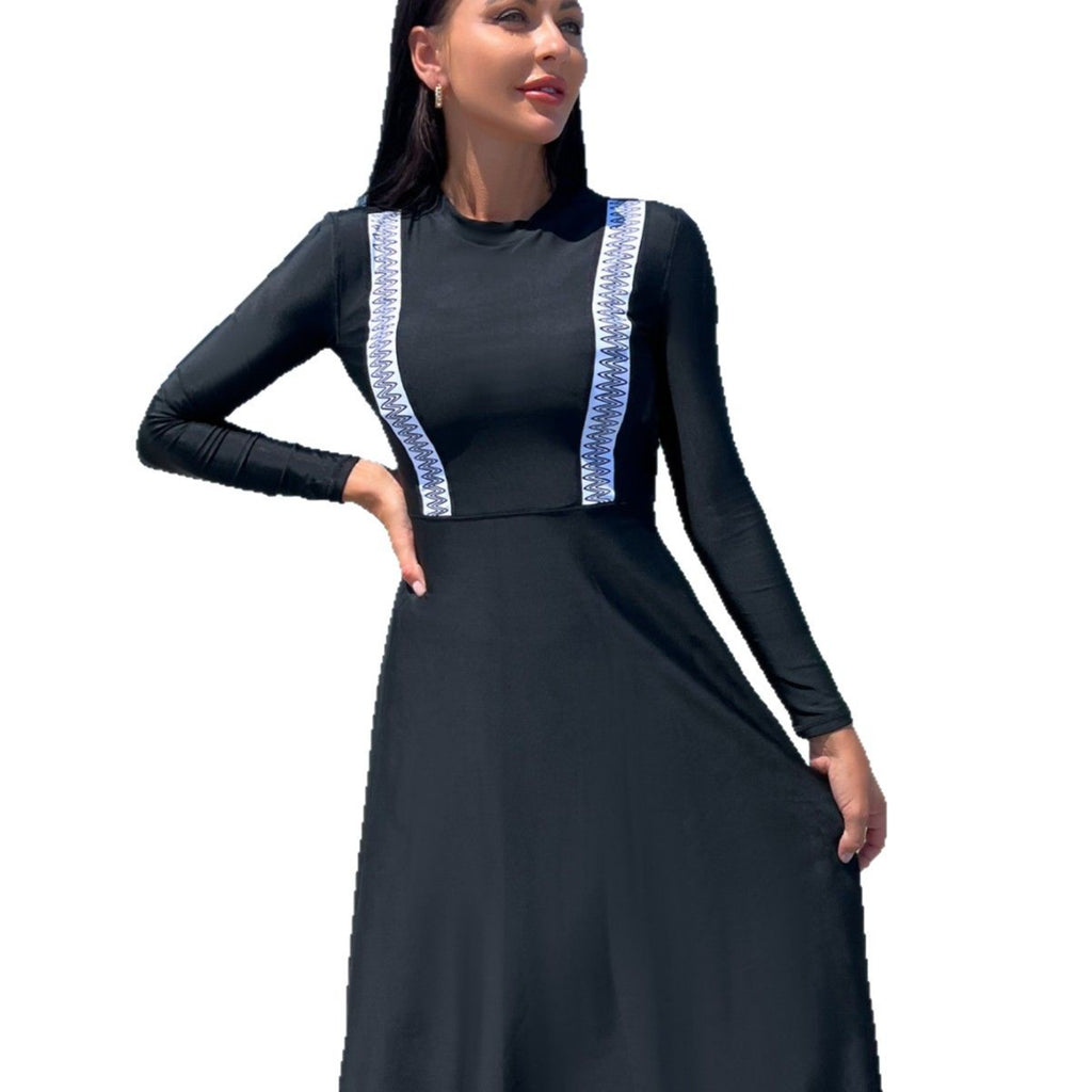Womens Quick Dry Form Fitting Long Sleeve Swimsuit