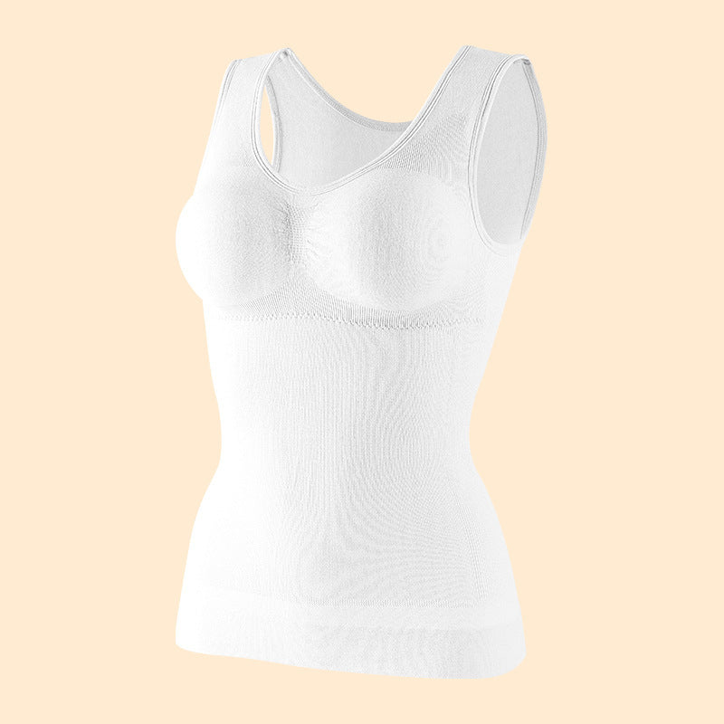 Women's Belly Sculpting Double Layer Tank Top With Built-in Bra