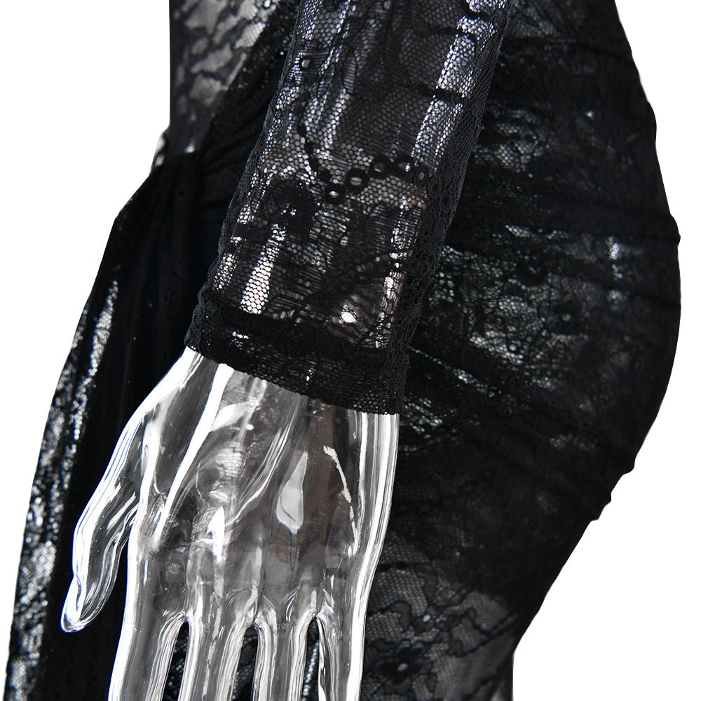Women's Graceful And Fashionable Lace Up Lace Pattern Jumpsuit