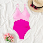 Color-block One-piece Womens Swimsuit