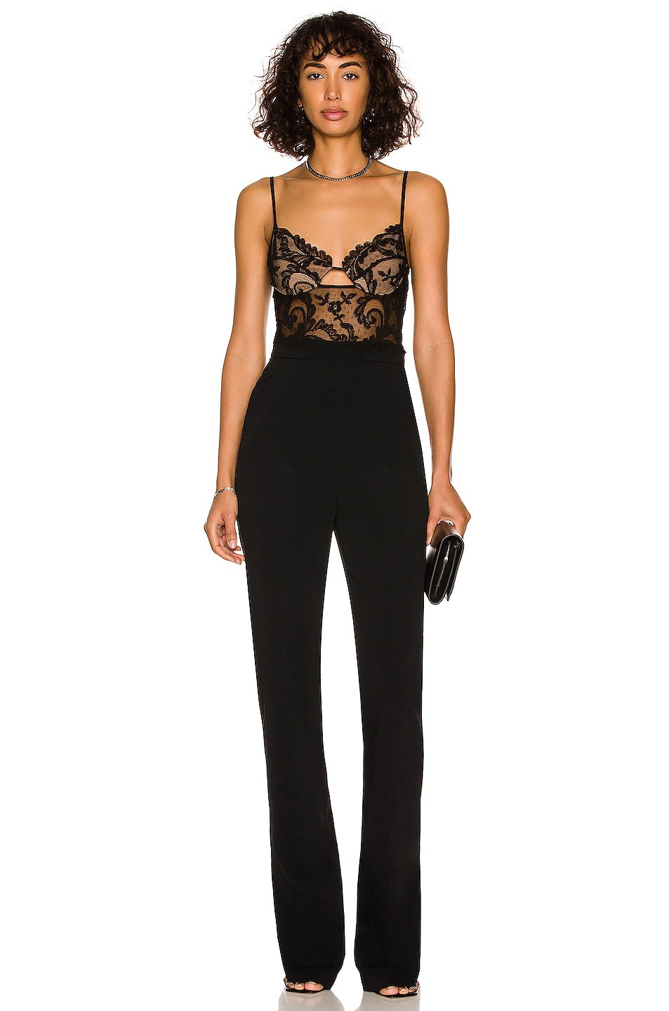 Lace Bandage Stretch Slim Fit Skinny Jumpsuit Fishbone