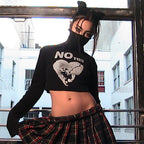 Letter Print Turtleneck Sweater Women's Inner Wear