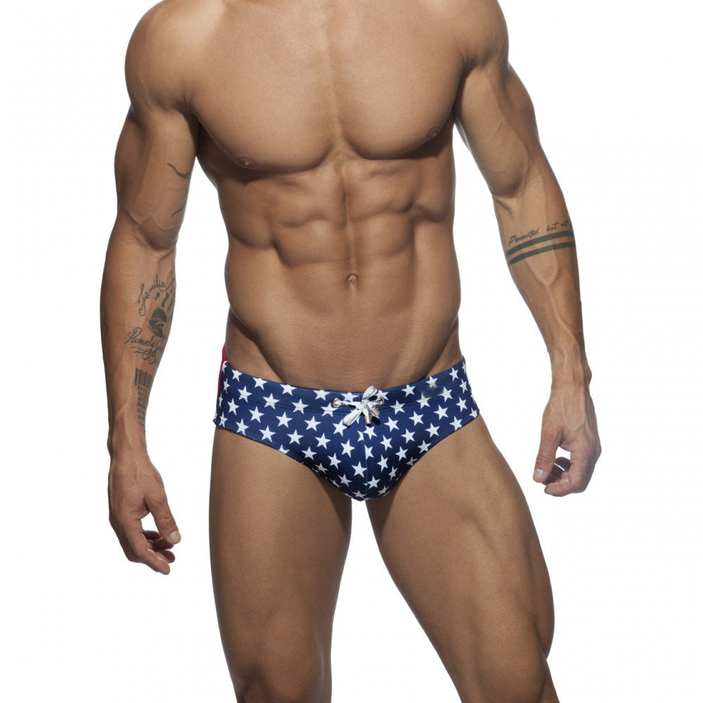 New Men's Triangle Swimsuit Color Blocking