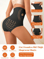 High-Waisted Shapewear Shorts For Women Full Body Slimming Tummy Control Hide Love Handles Butt Lifter