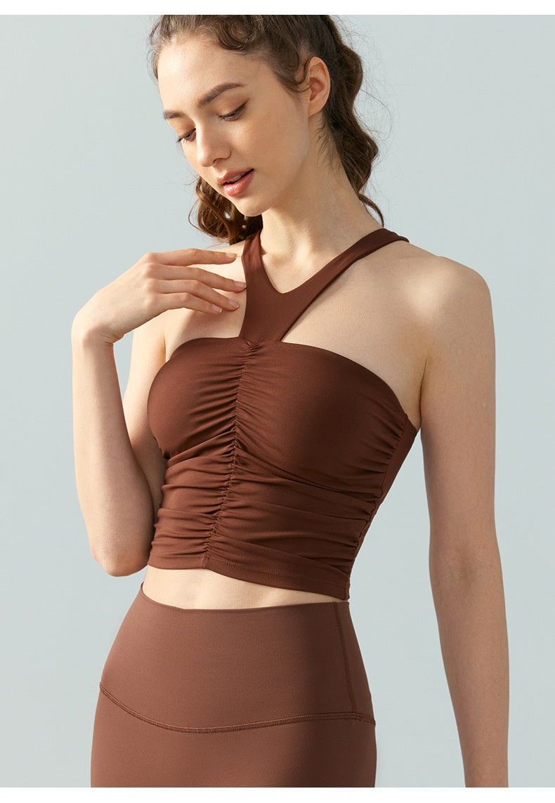 Halter Spaghetti Straps Vest With Chest Pad One-piece Summer Skinny Inner Match Tube Top Sleeveless Top