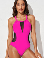 Lace Stitching One-piece Swimsuit For Women Summer