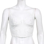Bowknot Lace Petals V-Neck Hollow Mesh Base