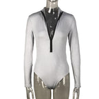 Women's Long Sleeve Stand-up Collar Slim Fit Jumpsuit