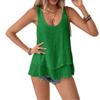 Vest Bandeau Sling Sleeveless Double-layer Wooden Ear T-shirt Top