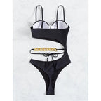 Ladies One Piece Swimsuit Beach Solid Color Swimsuit