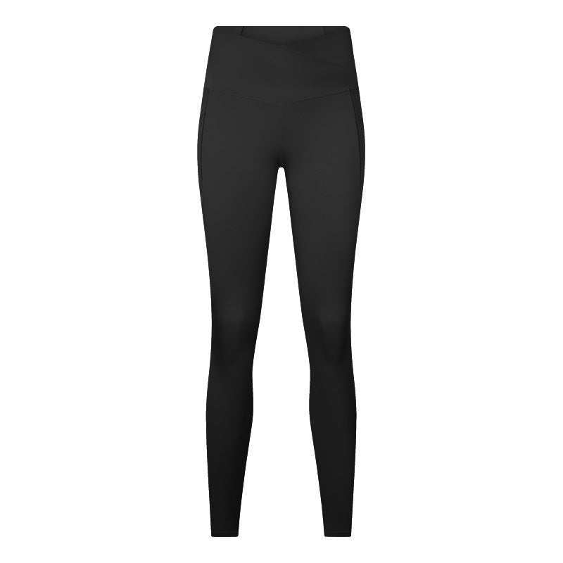 Cross-waistband Athletic Leggings For Women