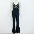 Lace Bandage Stretch Slim Fit Skinny Jumpsuit Fishbone