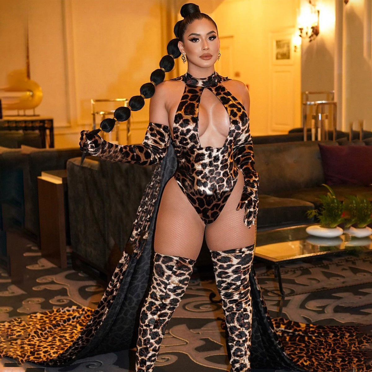 Popular Jumpsuit Sexy Gloves Leggings Suit