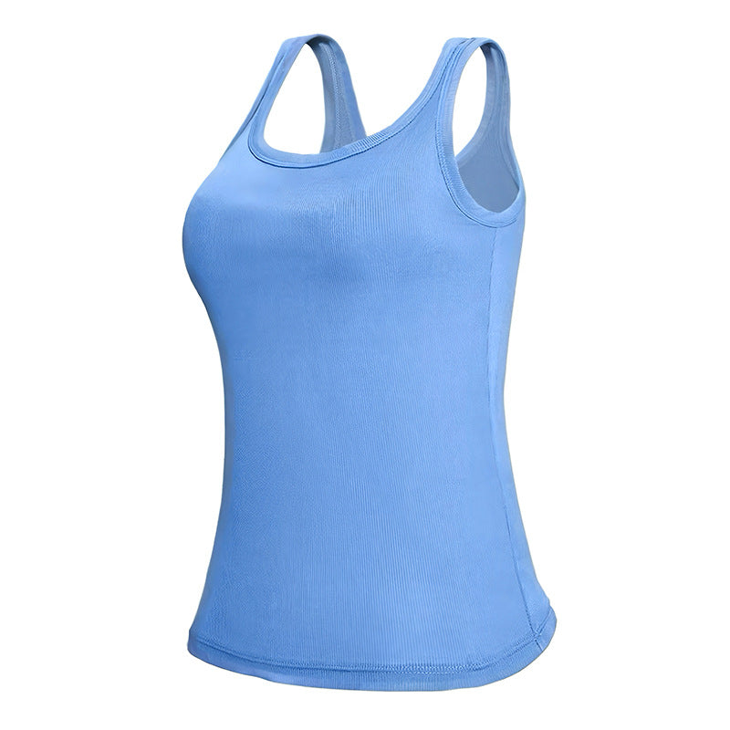 Threaded Strap Padded Comfortable Slim-fit Inner Or Outer Wear Wide Shoulder Strap Sleeveless Tank Top