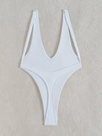 One-piece Swimsuit European And American Pure Color Swimsuit