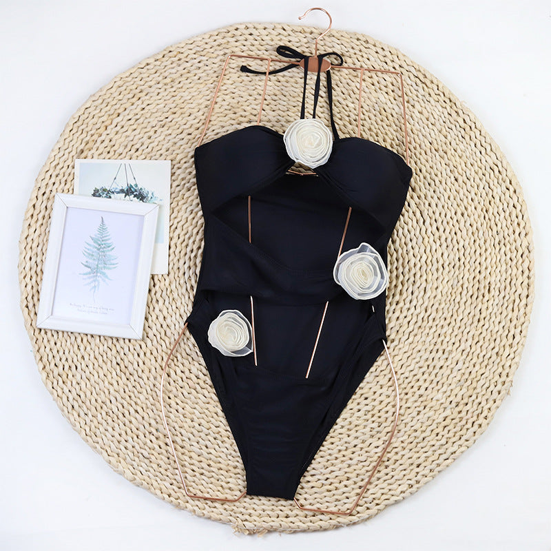 Women's Bikini 3D Flower One-piece Swimsuit