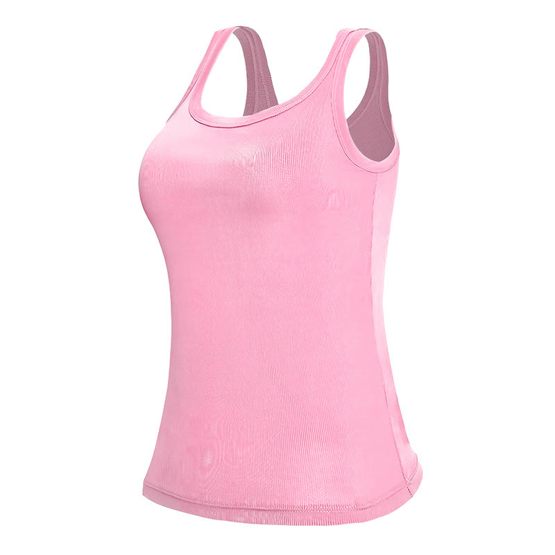 Threaded Strap Padded Comfortable Slim-fit Inner Or Outer Wear Wide Shoulder Strap Sleeveless Tank Top