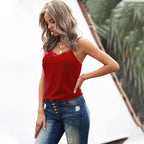 Velvet Spaghetti Straps Base Vest Inner Match Loose Lace Camisole Top