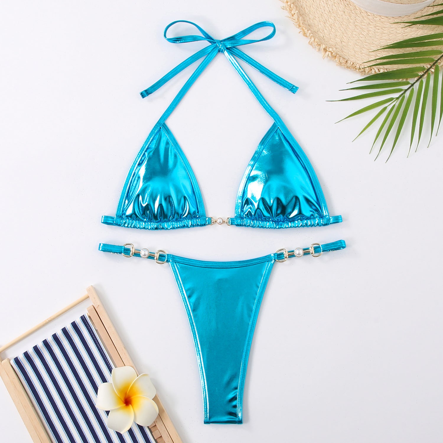 Swimsuit Women's Split Pearl Pendant Connection