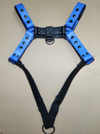Blue Genuine Leather Underwear Top Layer Cowhide Shoulder Strap And Chest Strap