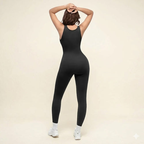 Deep V Shapewear With Chest Support Breathable High-Waisted Tummy Control Jumpsuit
