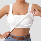 Threaded Strap Padded Comfortable Slim-fit Inner Or Outer Wear Wide Shoulder Strap Sleeveless Tank Top