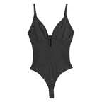 Womens Cinched Waist Bodysuit, Hip-Lifting Shapewear Thong Jumpsuit