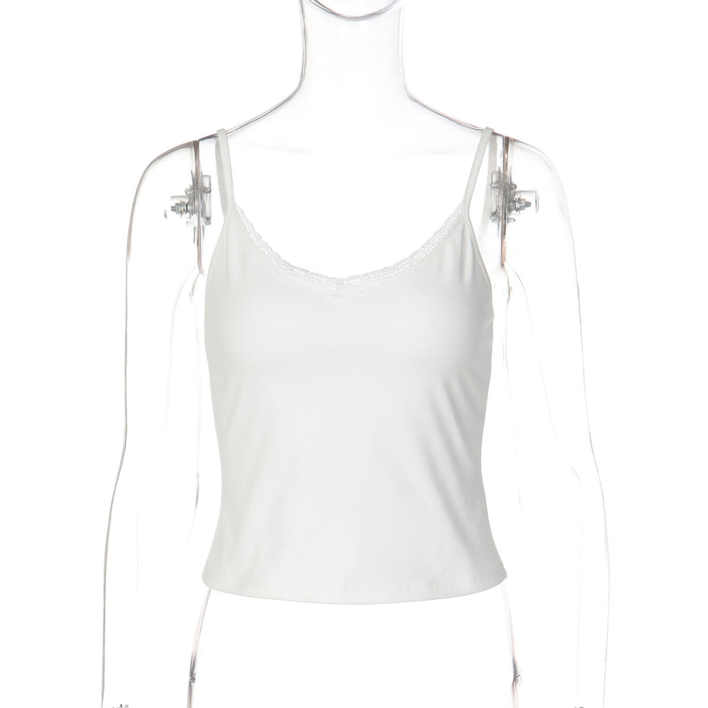 Inner-wear Or Outer-wear Slimming Lace-trimmed Camisole