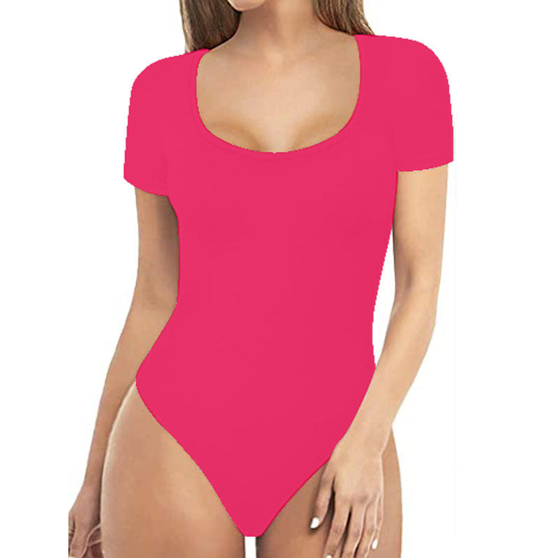 Women's Low Round Neck Bottoming Casual Jumpsuit
