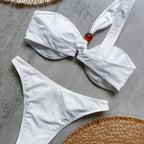 Pure Color Bikini Backless Split Swimsuit