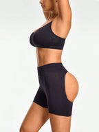 Mid-Waisted Black Shapewear Shorts - Tummy & Waist Control With Natural Butt-Lift Effect