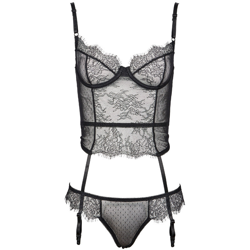 French Lace See-through Underwear With Steel Ring Sexy Inner Wear