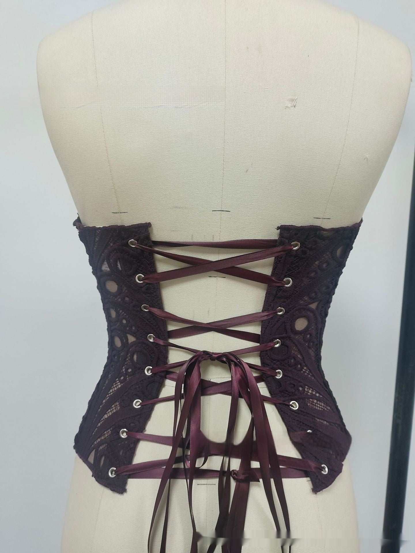 Sexy Hollow Out Corset Top Women Lace Double-layer Streetwear Party Club Corset Clothing