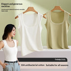 Womens Camisole Inner Layer Solid Color Square Neck Plus Size Sleeveless Base Shirt Slimming Bottoming Vest