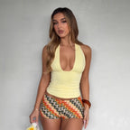 New Womens Sexy Chic Inner Layer Slim-Fit Lace-Up Pleated Solid-Color Top For Women