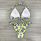Sexy Print Bikini Women's Fission Swimsuit