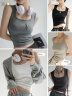 Suit Inner Wear Base Sleeveless Spaghetti Straps Midriff-baring Hot Girl Short Top