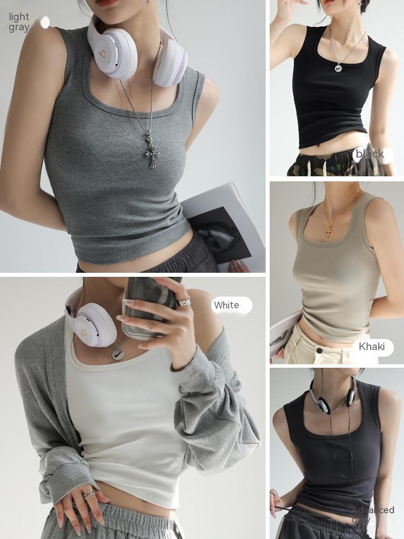 Suit Inner Wear Base Sleeveless Spaghetti Straps Midriff-baring Hot Girl Short Top