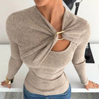 Women's Long-sleeve Base Layer, Figure-hugging Knit Top