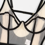 Backless Sleeveless Jumpsuit Mesh Splicing