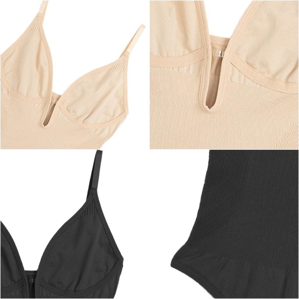 Womens Cinched Waist Bodysuit, Hip-Lifting Shapewear Thong Jumpsuit