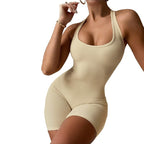 Sleeveless Knitted Tight-fitting Women's Casual Sports Short Jumpsuit