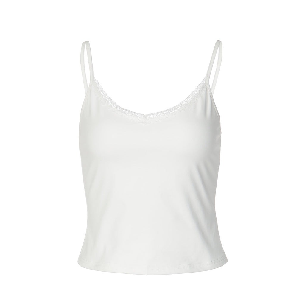 Inner-wear Or Outer-wear Slimming Lace-trimmed Camisole